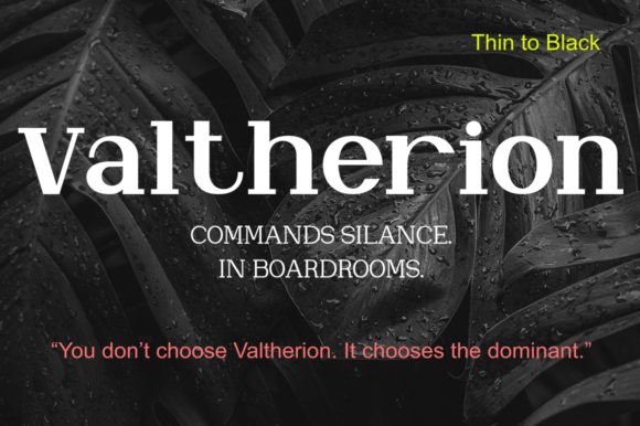 Valtherion: A Bold Sans Serif Font for Business